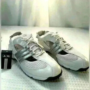 NWT, Adidas women’s Sz 7.5 Sling-back, Vented, white leather golf shoes.